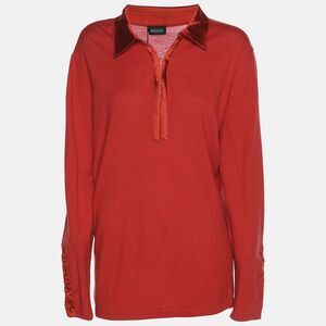 Basler Red Stretch Knit Long Sleeve Sweater Xl